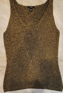 Merallic Olive Green Knit Tank Top L